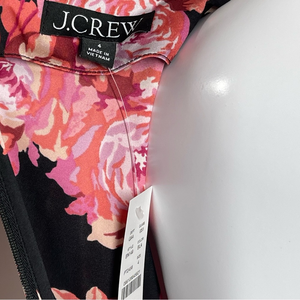 J.Crew Featherweight Satin Midi Dress in Midnight Rose - Picture 13 of 13